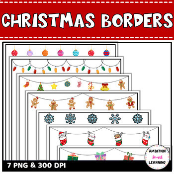 Little Christmas Borders Clipart | Snowflakes, Ornament, Gingerbread ...