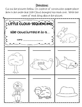 Little Cloud Picture Sequencing Activity by Miss Zees Activities