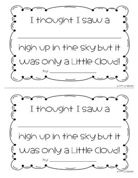 Little Cloud Writing Craftivity By Miss Zees Activities Tpt