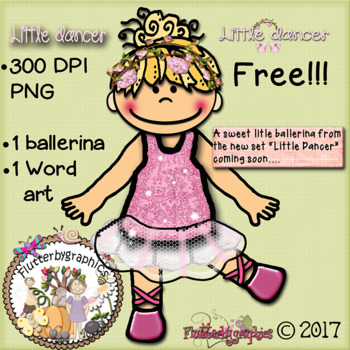 Preview of Little Dancer and Wordart Freebie