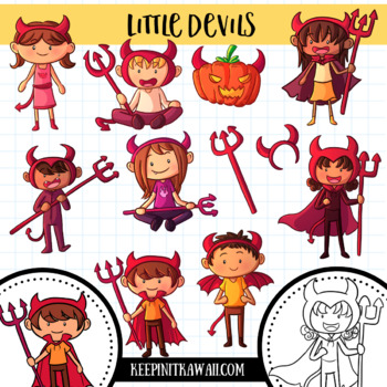 Little Devils Clip Art Collection by KeepinItKawaii | TPT