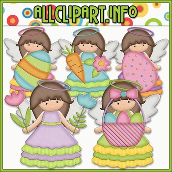 Preview of Little Easter Angels Clip Art & Digital Stamp Bundle