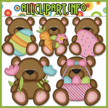 Preview of Little Easter Bears Clip Art & Digital Stamp Bundle