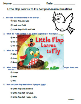 Preview of Little Flap Learns to Fly Comprehension Questions (Wonders)