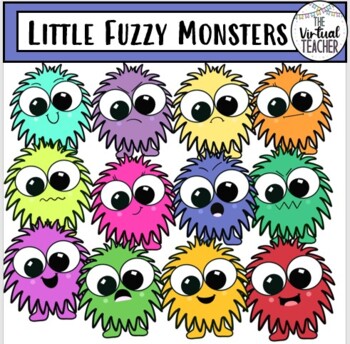 Preview of Fuzzy Monsters Clipart - Emotions - Personal and Commercial Use! FREEBIE