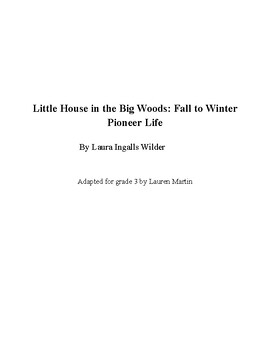 Preview of Little House in the Big Woods: Fall to Winter Pioneer Life