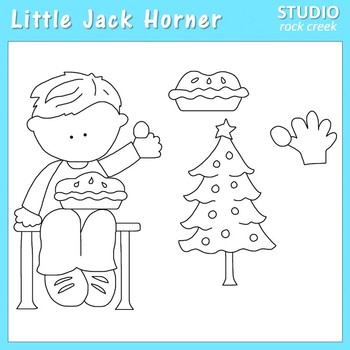 Little Jack Horner Line Drawings Clip Art C Seslar By Classroom Collage