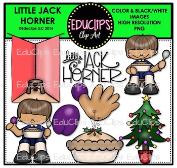 Preview of Little Jack Horner Nursery Rhyme Clip Art Bundle {Educlips Clipart}