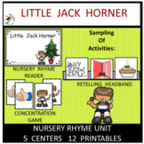 Little Jack Horner Nursery Rhyme Literacy Centers for Emer