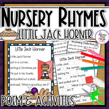 Little Jack Horner Nursery Rhyme - Line Art, Clip Art