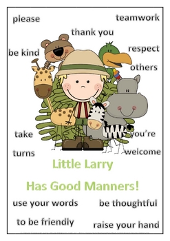 Preview of Little Larry has Good Manners - Social Skills Poster - 1 page