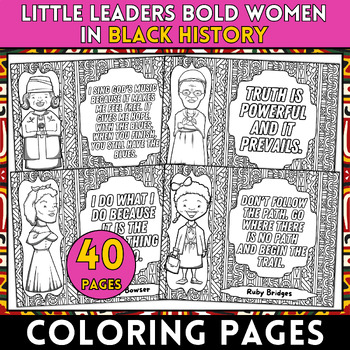 Preview of Little Leaders, Bold Women in Black History Coloring Pages & Posters, BHM Craft