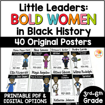 Preview of Little Leaders Bold Women in Black History Posters: Black History Month Display