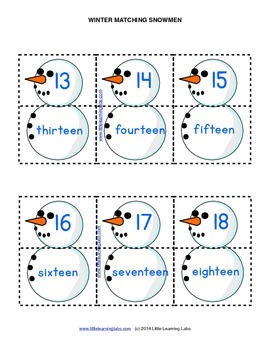 Little Learning Labs - Matching Snowmen - Numbers by MediaStream Press