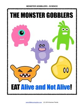 Preview of Little Learning Labs - Monster Gobblers - Sorting living and nonliving