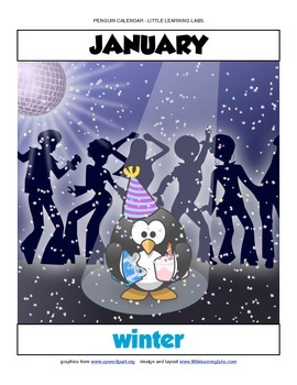 Preview of Little Learning Labs - Penguin Theme Calendar - Fill in your own dates holidays