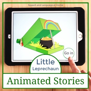 Preview of Little Leprechaun Animated Stories for AAC Core Vocabulary. No Print