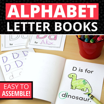 Preview of Alphabet Letter Books Practice Activities ABC Tracing Recognition Sounds Writing
