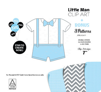 Download Little Man Svg Clipart Onesie Clipart For Different Events With 3 Patterns