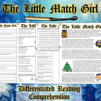 Preview of Little Match Girl Reading Worksheets Christmas Story
