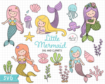 Download Little Mermaid Svg Mermaid Svg Mermaid Clipart Coral Svg By Chonnieartwork