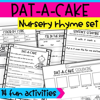 Preview of Pat A Cake Nursery Rhymes Activities and Crafts
