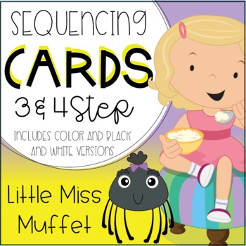 Preview of Little Miss Muffet Nursery Rhyme Activities | sequencing picture cards / stories