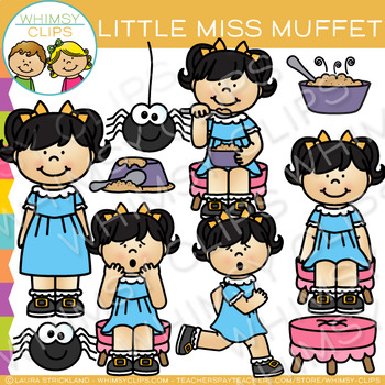 Preview of Little Miss Muffet Nursery Rhyme Clip Art