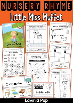 Preview of Little Miss Muffet Nursery Rhyme Worksheets and Activities