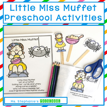 Preview of Little Miss Muffet Preschool Activities