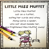 Little Miss Muffet Nursery Rhyme Poetry Notebook Black and White