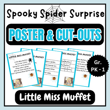 Preview of Little Miss Muffet: Rhyme, Read & Play! Poster & Cut-Outs For Pre-k To 1st Grade