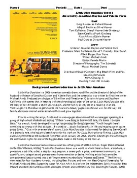 Preview of Little Miss Sunshine Film (2006) Study Guide Movie Packet
