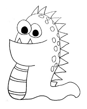 Download Little Monster Coloring Pages by SketchyElements | TpT