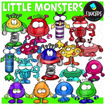 Preview of Little Monsters Clip Art Set {Educlips Clipart}