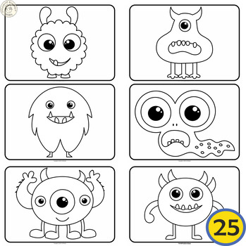 Coloring Pages for Kids Color the Little Monsters Learn to Color