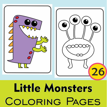 Preview of Little Monsters Printable Coloring Pages set # 2