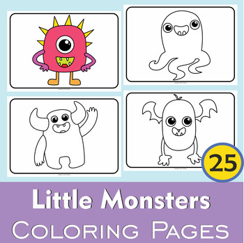 Preview of Little Monsters Printable Coloring Pages set # 3