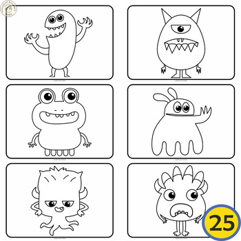 Little Monsters Printable Coloring Pages set # 3 | TPT