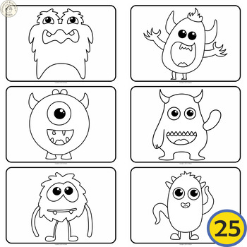 Little Monsters Printable Coloring Pages set # 3 | TPT