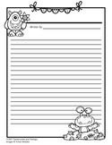 Little Monsters Writing Sheet Blank Template with lines