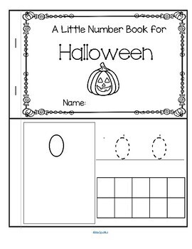 Preview of Halloween Little Number Book 0-10 - Counting Tracing Recognition 10-Frames
