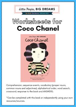 Preview of COCO CHANEL, Little People, Big Dreams – COCO CHANEL book, Worksheets