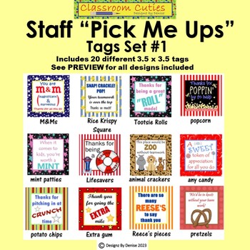 Little Pick Me Ups Tags for Staff Gifts Set #1 by Designz by Denise