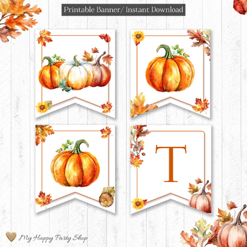 Little Pumpkin Banner, Pumpkin Baby Shower Banner, PRINTABLE by My ...