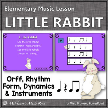 Preview of Spring Music Lesson ~ Little Rabbit Orff, Rhythm & Instruments {Eighth Notes}