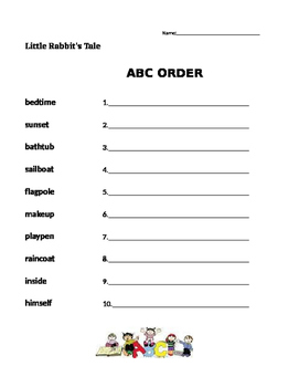 Preview of Little Rabbit's Tale - Journeys 1st Grade- ABC Order