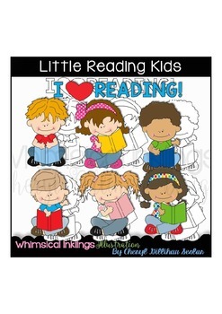 Preview of Little Reading Kids Clipart Collection