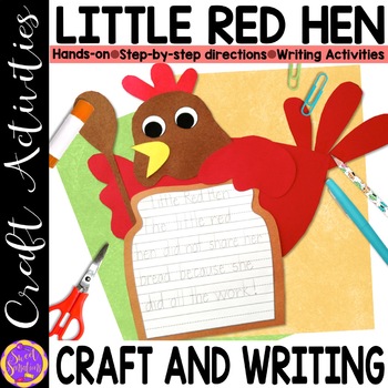 Preview of The Little Red Hen Craft Character Perspective Worksheets Sequencing Activities