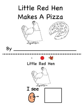 Preview of Little Red Hen Makes Pizza (BW Printable, with manipulatives) (Speech, Autism)